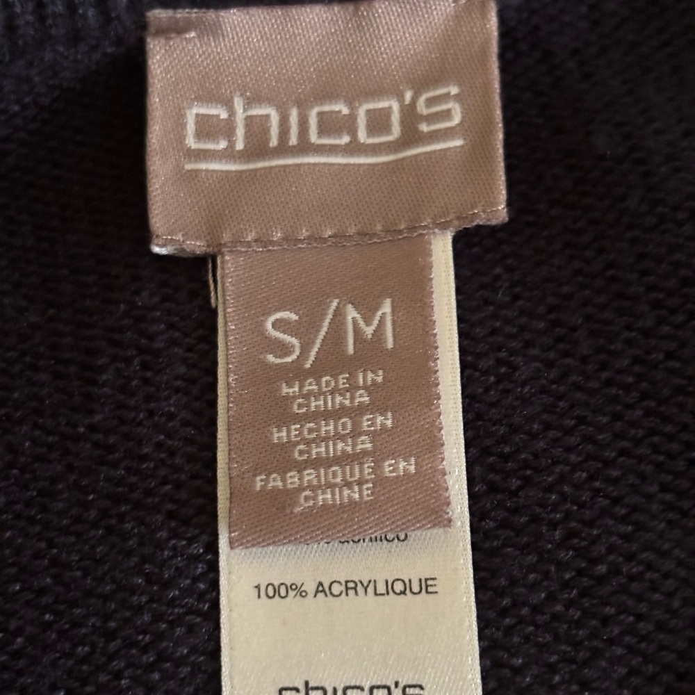 Chicos poncho sweater Chicos size small-medium Navy - Picture 4 of 6